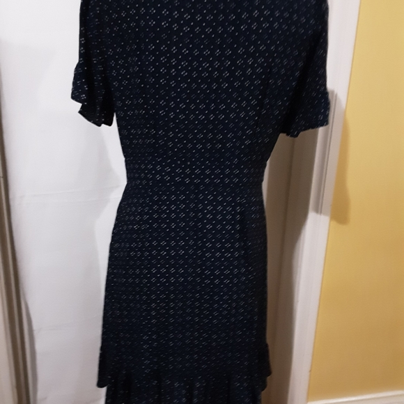 Woman's summer dress blue and white short ruffled - Picture 4 of 4